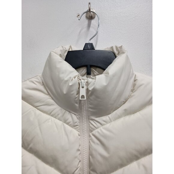 Cole Haan Signature Womens Puffer Vest Size Small Ivory Quilted Outdoor Full Zip - Picture 2 of 8